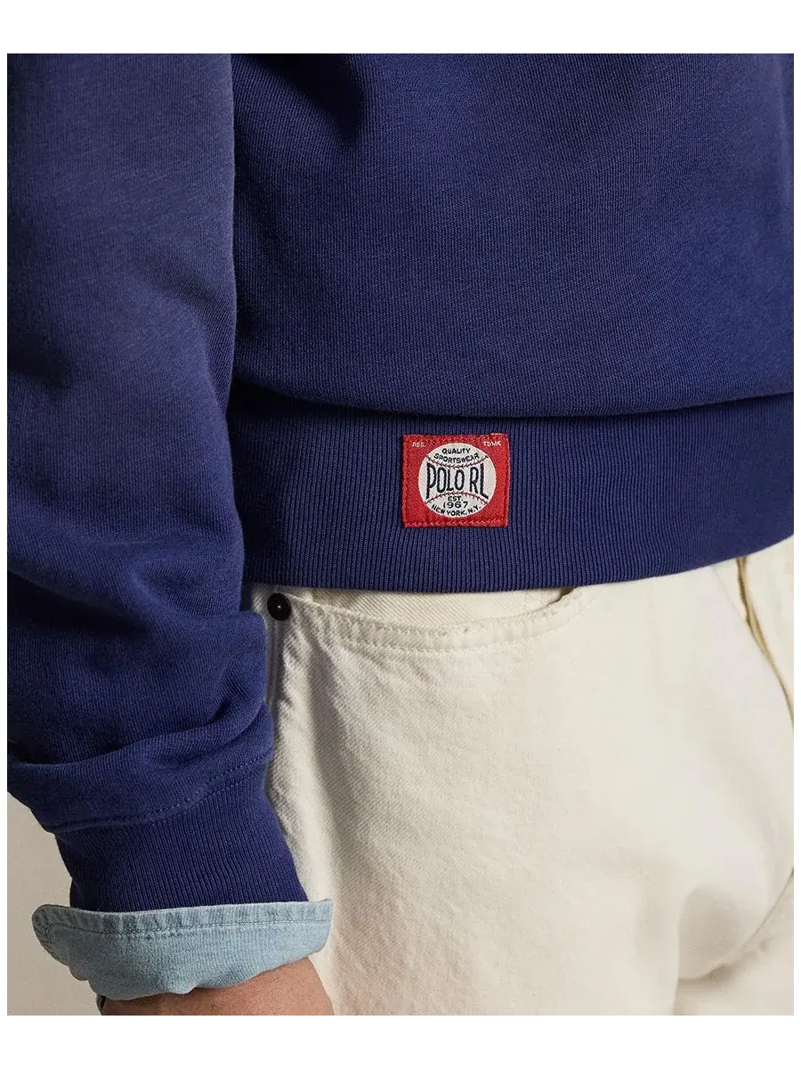 Мужская флисовая толстовка с вышивкой Yankees Polo Ralph Lauren — изображение 3 из 5, голубой