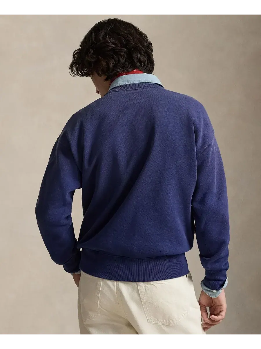 Мужская флисовая толстовка с вышивкой Yankees Polo Ralph Lauren — изображение 4 из 5, голубой