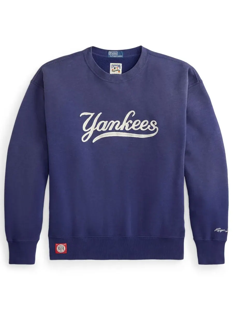 Мужская флисовая толстовка с вышивкой Yankees Polo Ralph Lauren — изображение 5 из 5, голубой