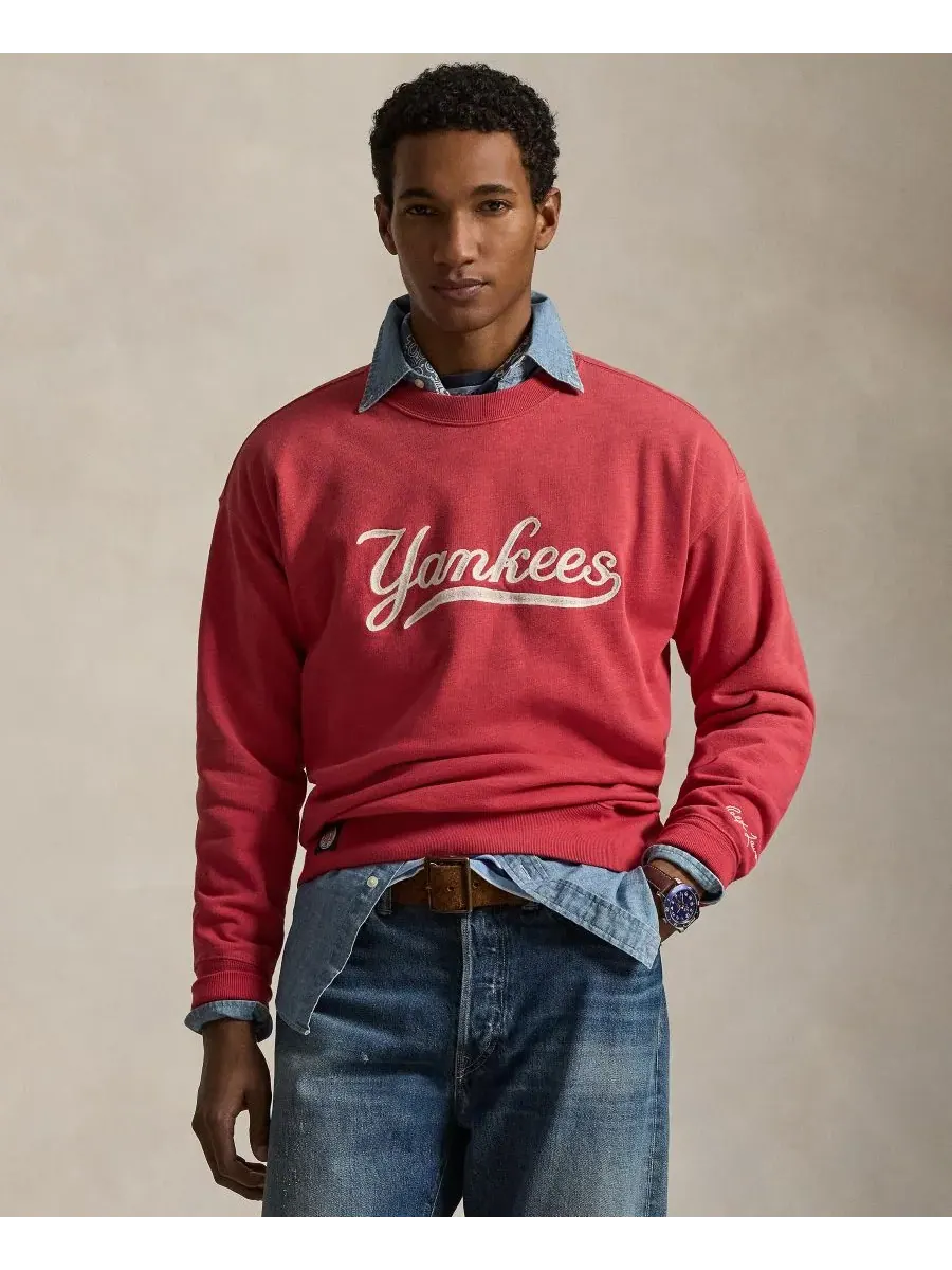 Мужская флисовая толстовка с вышивкой Yankees Polo Ralph Lauren — изображение 1 из 6, красный