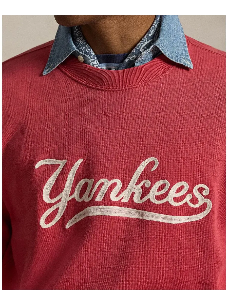 Мужская флисовая толстовка с вышивкой Yankees Polo Ralph Lauren — изображение 3 из 6, красный