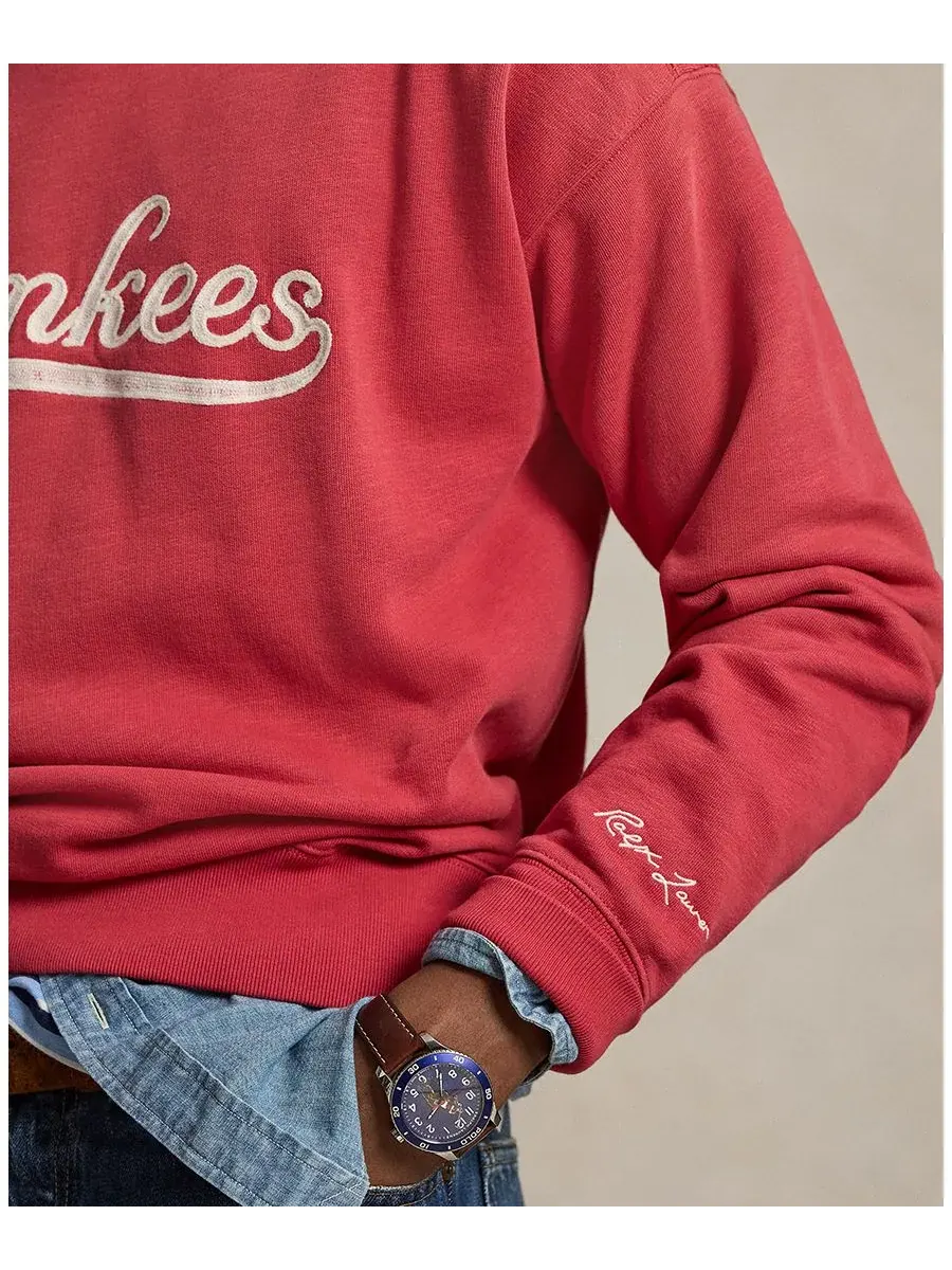 Мужская флисовая толстовка с вышивкой Yankees Polo Ralph Lauren — изображение 4 из 6, красный