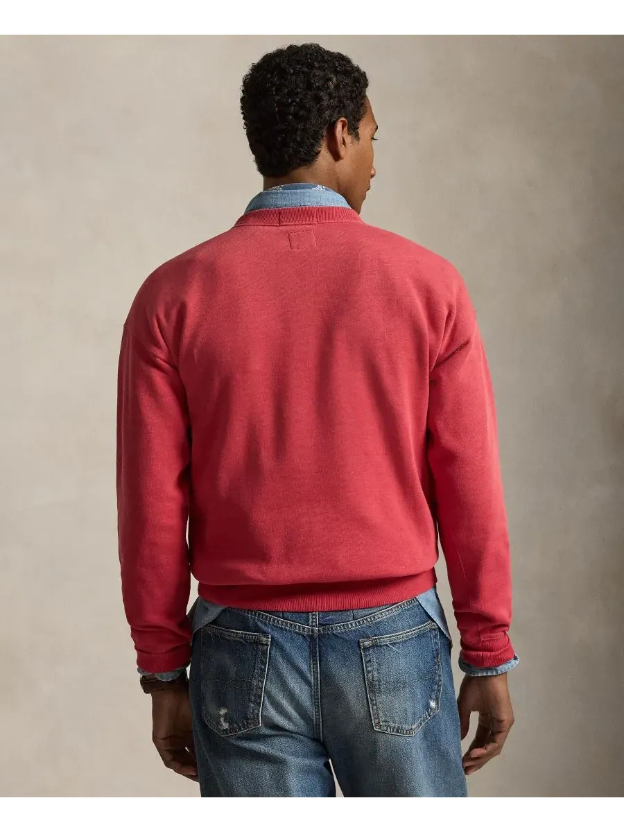 Мужская флисовая толстовка с вышивкой Yankees Polo Ralph Lauren — изображение 5 из 6, красный