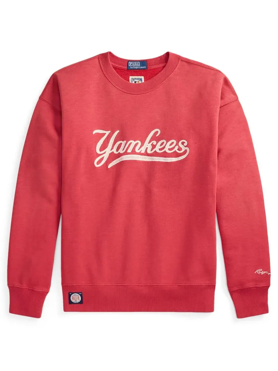 Мужская флисовая толстовка с вышивкой Yankees Polo Ralph Lauren — изображение 6 из 6, красный