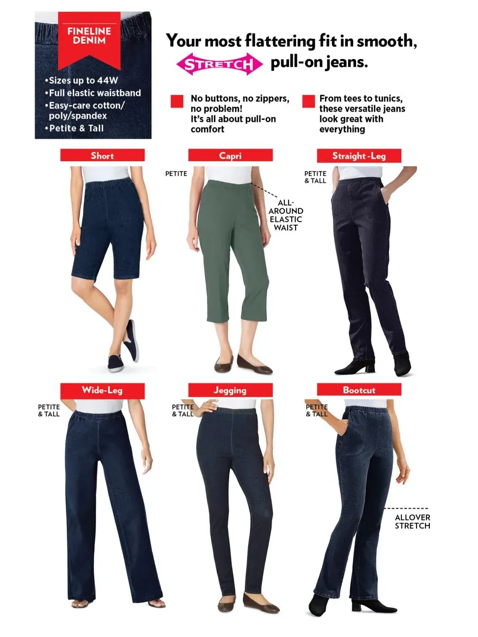 Женские джинсы Within Straight Leg Fineline Pull-On Stretch Denim Woman Within — изображение 3 из 3, шоколад
