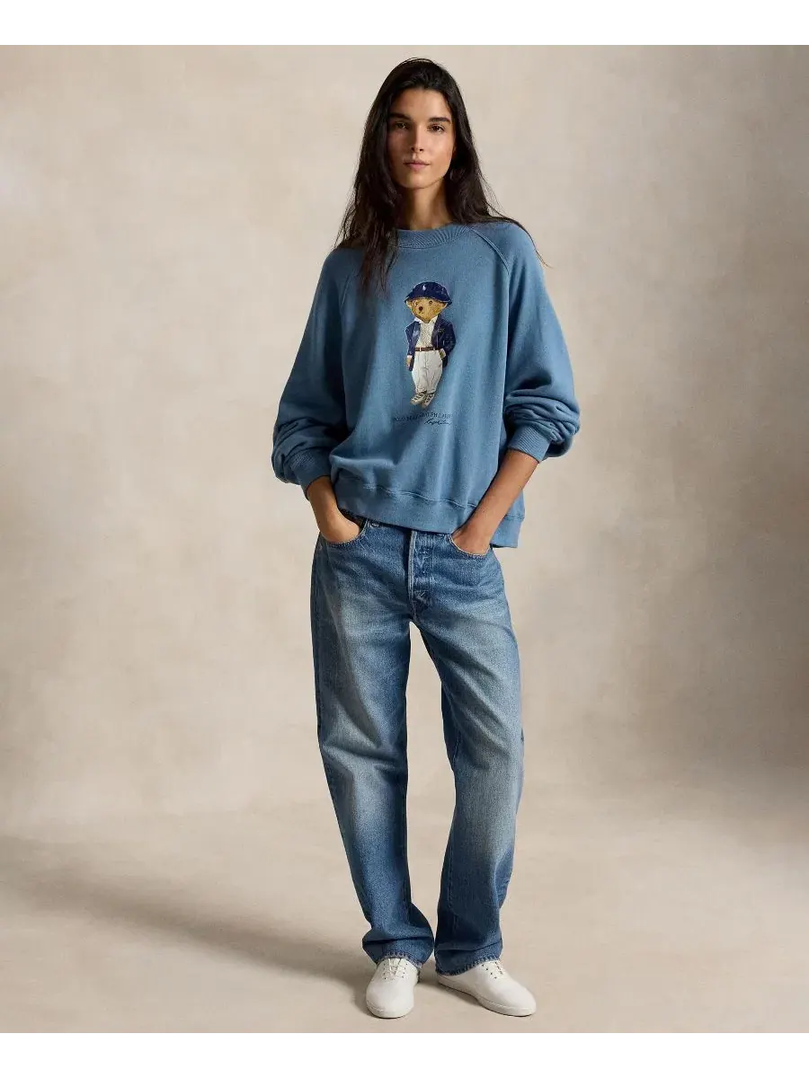 Женская толстовка Polo Bear с круглым вырезом Polo Ralph Lauren — изображение 2 из 6, синий