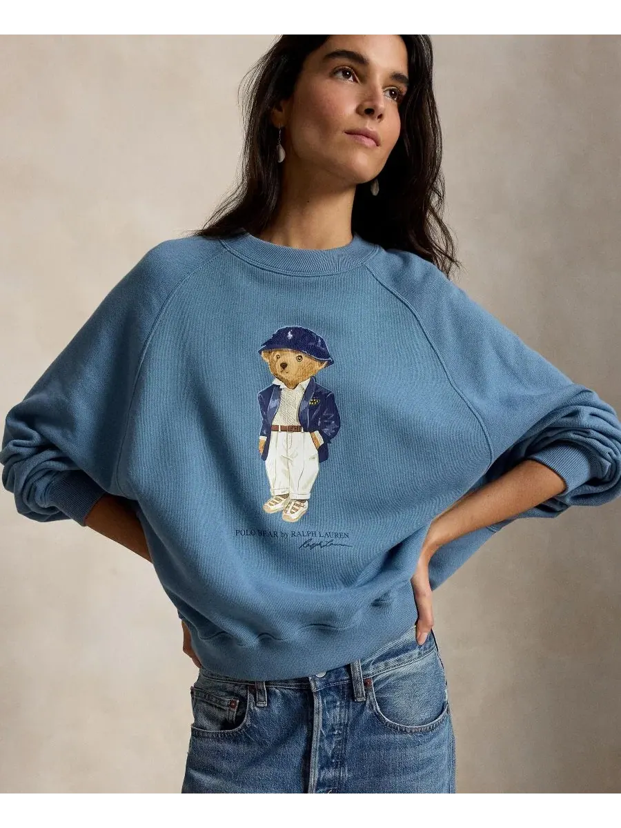 Женская толстовка Polo Bear с круглым вырезом Polo Ralph Lauren — изображение 3 из 6, синий