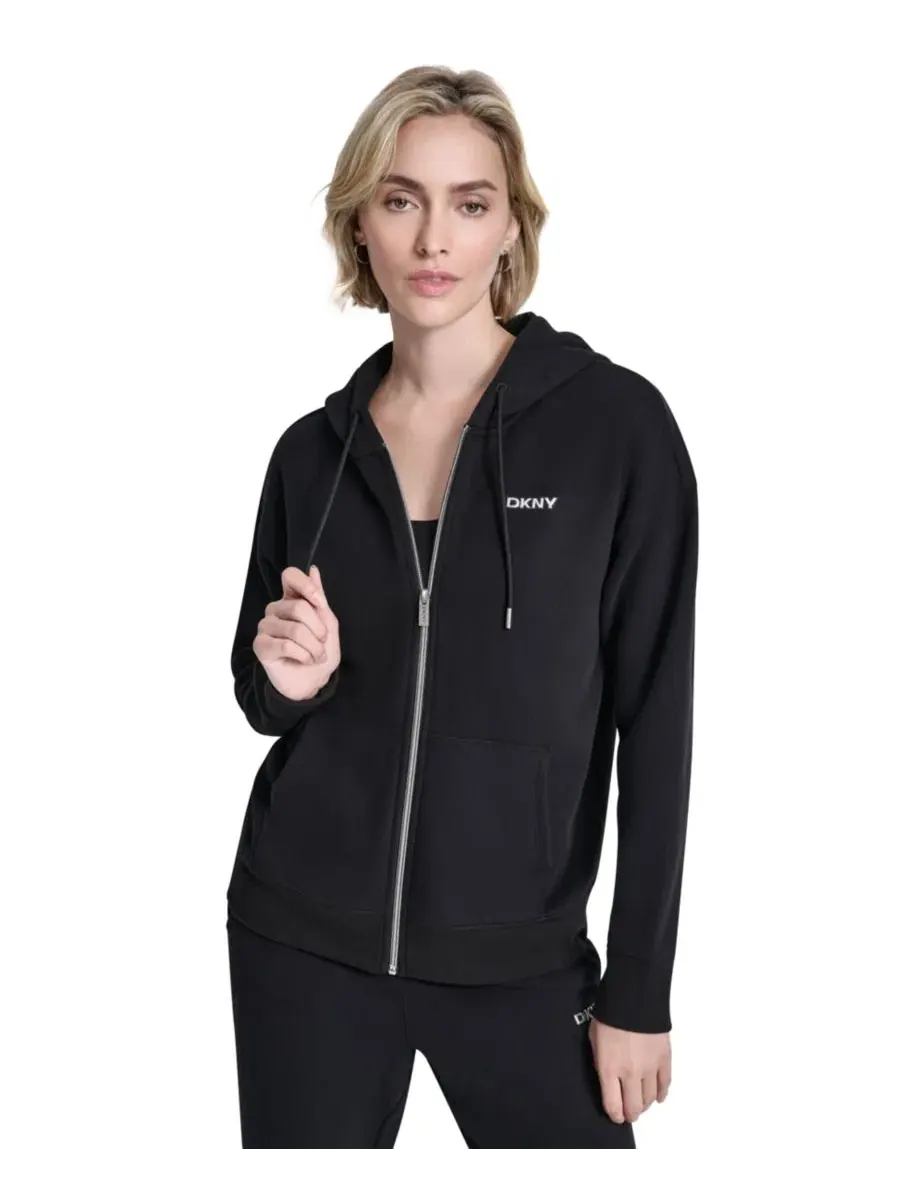Женская толстовка на молнии с металлическим логотипом в виде пузырьков DKNY Sport