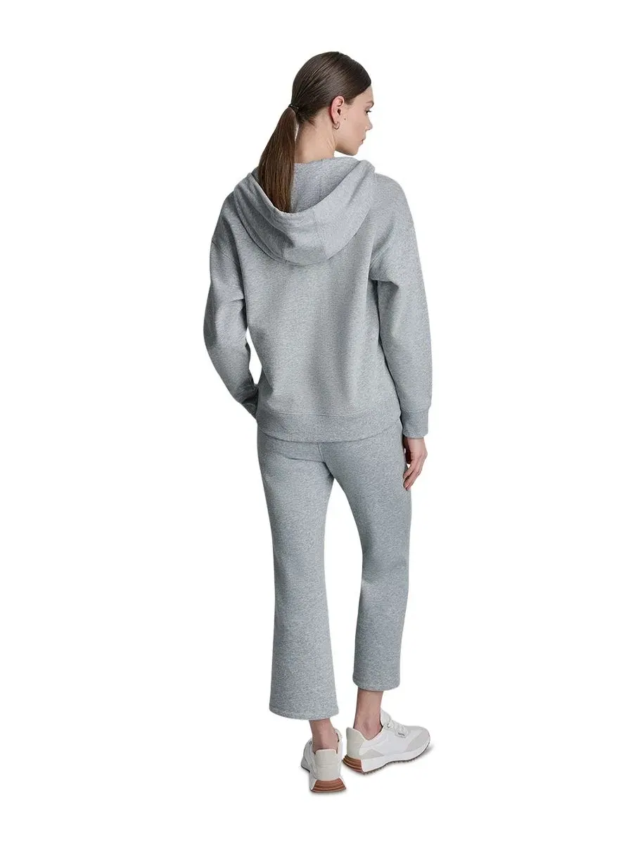 Женская толстовка на молнии с металлическим логотипом в виде пузырьков DKNY Sport — изображение 6 из 6, серый