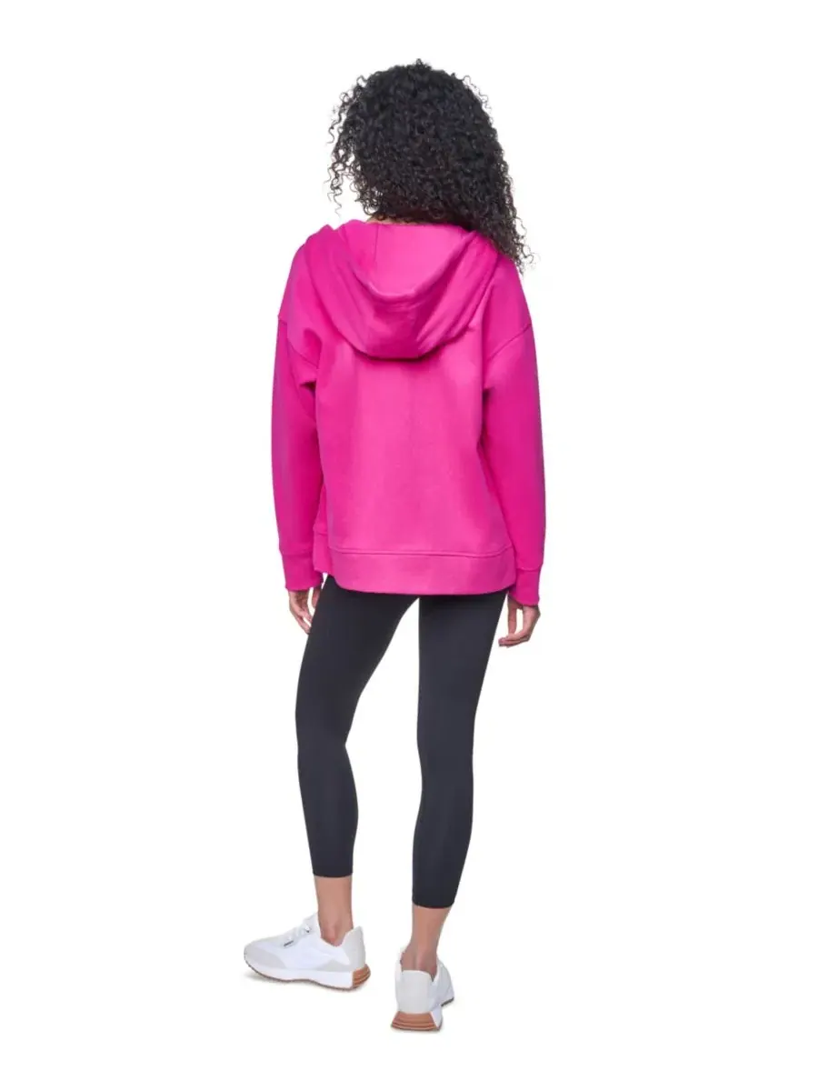 Женская толстовка на молнии с металлическим логотипом в виде пузырьков DKNY Sport — изображение 4 из 4, розовый