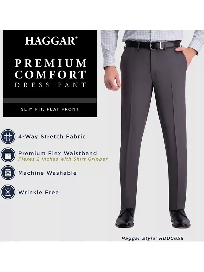 Мужские классические брюки прямого кроя Premium Comfort Slim-Fit с эластичной тканью для комфорта — 7