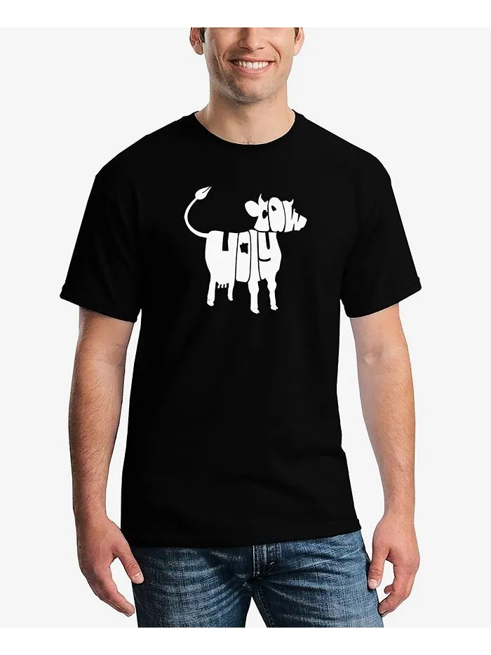 Мужская футболка с коротким рукавом Holy Cow Word Art LA Pop Art — изображение 1 из 3, черный