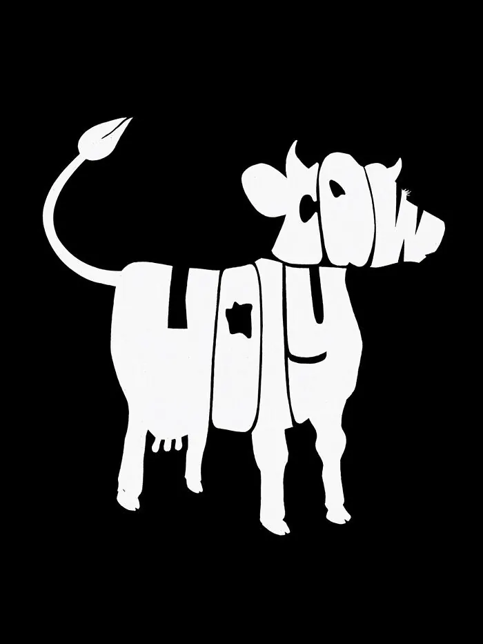 Мужская футболка с коротким рукавом Holy Cow Word Art LA Pop Art — изображение 3 из 3, черный