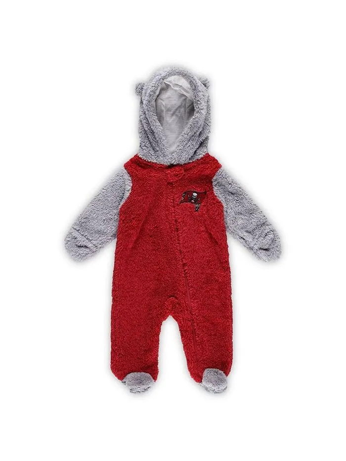 Комбинезон Tampa Bay Buccaneers Game Nap Teddy Fleece Bunting с молнией во всю длину для — изображение 1 из 2, красный серый
