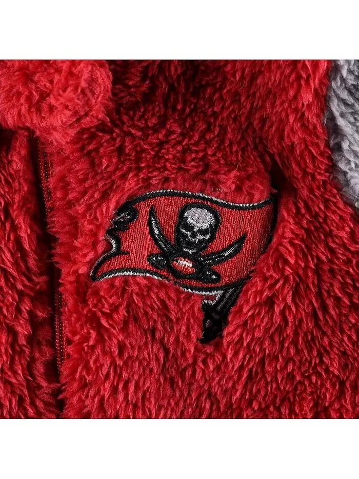 Комбинезон Tampa Bay Buccaneers Game Nap Teddy Fleece Bunting с молнией во всю длину для — изображение 2 из 2, красный серый
