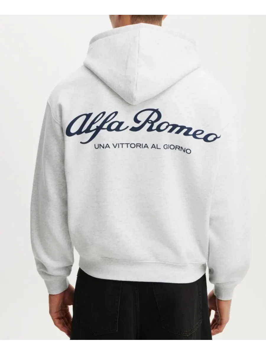 Мужская толстовка с капюшоном в современном стиле Alfa Romeo Cotton On — изображение 1 из 4, кремовый