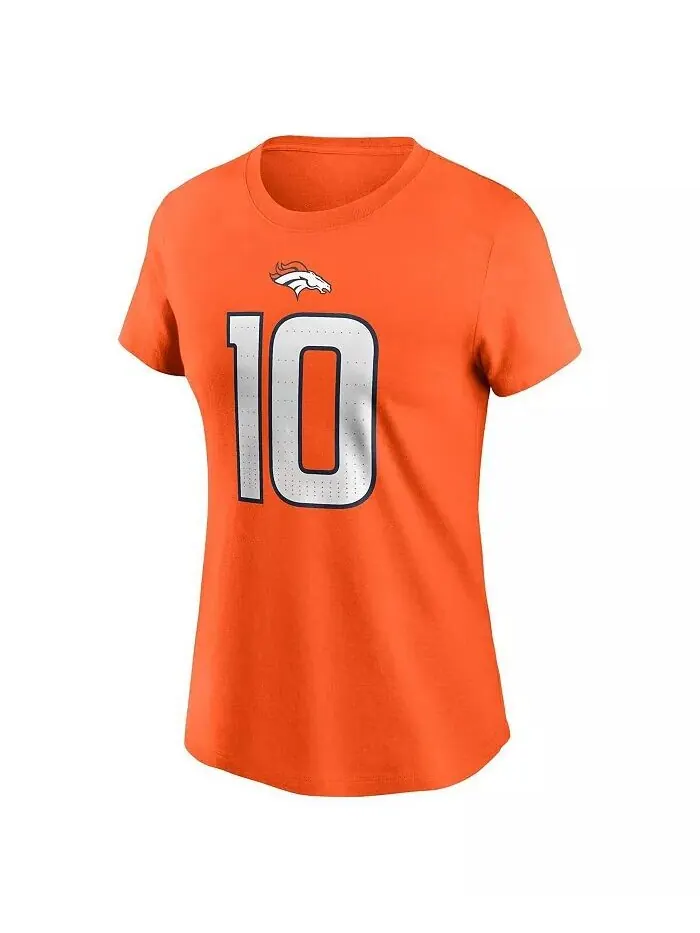Женская футболка Bo Nix Orange Denver Broncos драфта НФЛ 2024 года, выбранная в первом раунде, имя — изображение 3 из 3