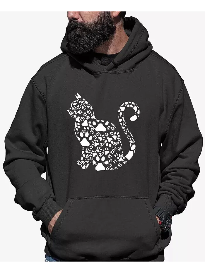 Cat Claws - Мужская толстовка с капюшоном Word Art LA Pop Art — изображение 6 из 7, черный