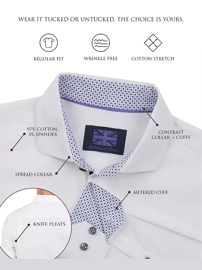 Мужская классическая рубашка Regular-Fit в клетку MICHELSONS OF LONDON — изображение 4 из 4, черный