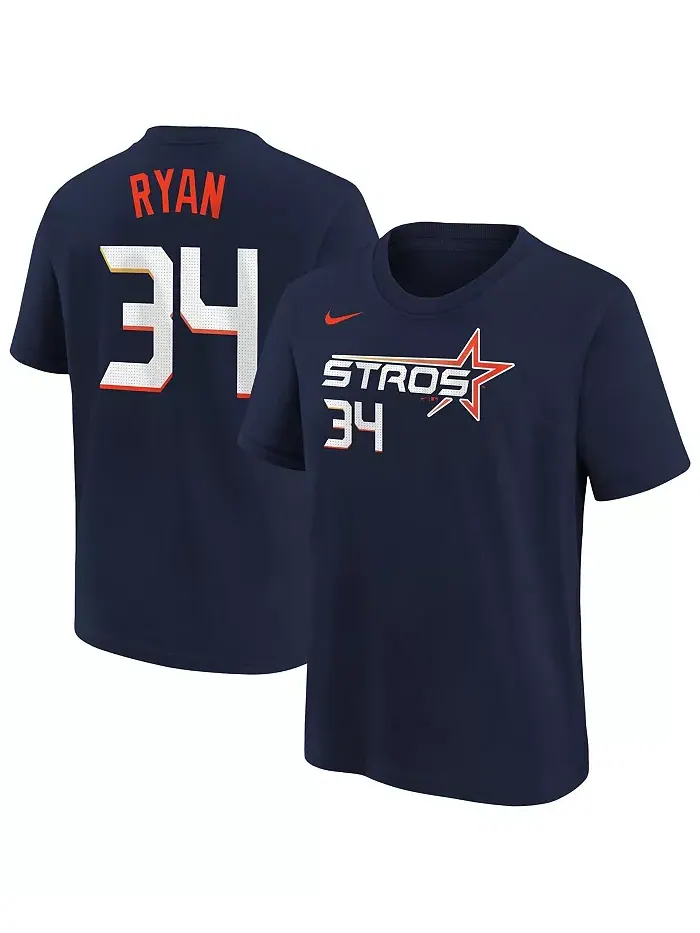 Футболка с именем и номером Nolan Ryan Houston Astros Fuse City Connect для мальчиков и девочек — изображение 1 из 3, синий