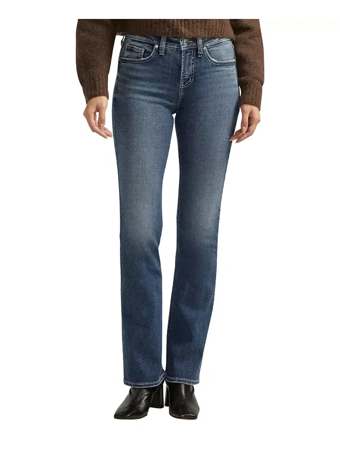 Женские джинсы Suki Curvy Fit Slim Bootcut со средней посадкой Silver Jeans Co. — изображение 1 из 3, синий