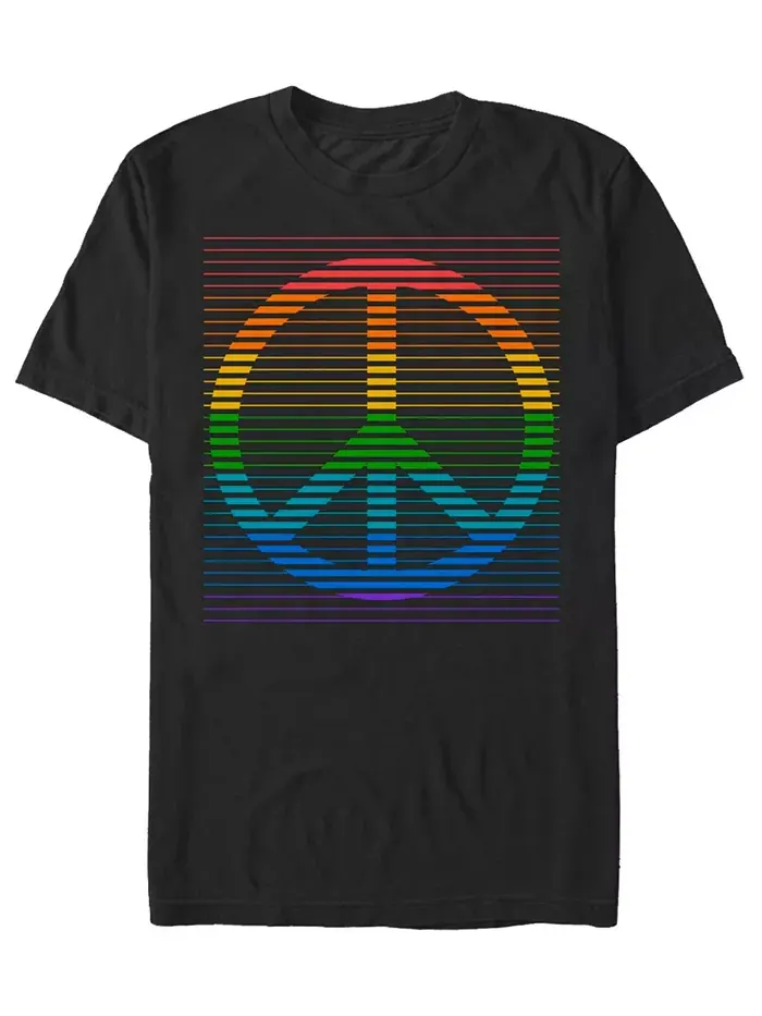 Мужская футболка с коротким рукавом Peace Rainbow Fifth Sun — изображение 1 из 3, черный
