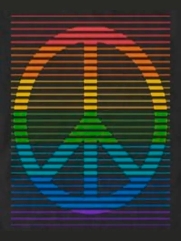 Мужская футболка с коротким рукавом Peace Rainbow Fifth Sun — изображение 3 из 3, черный