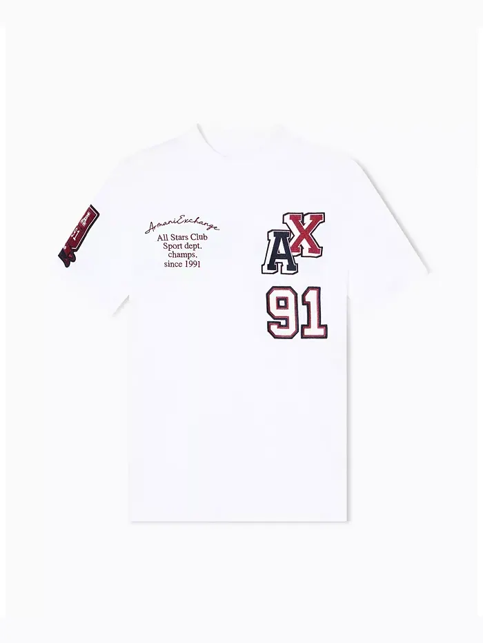 Мужская футболка с мульти-логотипами A|X Armani Exchange — изображение 5 из 5, бежевый/бежевый