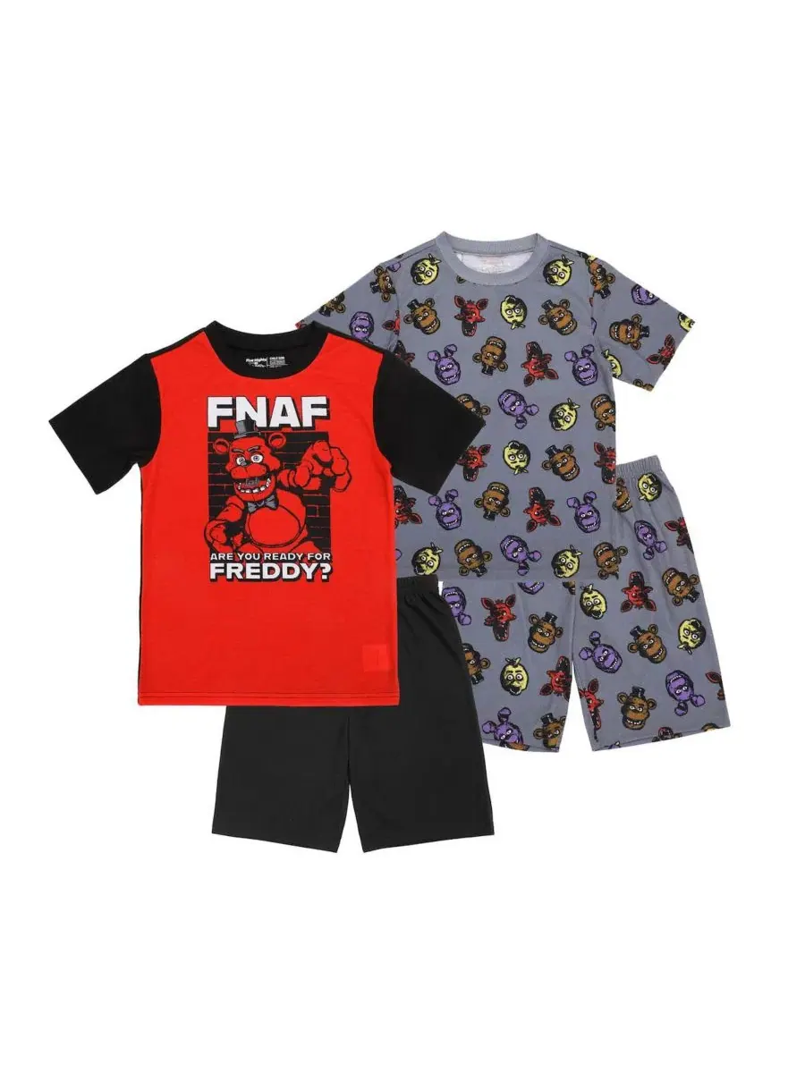 Комплект пижам с коротким рукавом и шортами Five Nights At Freddy's — черный
