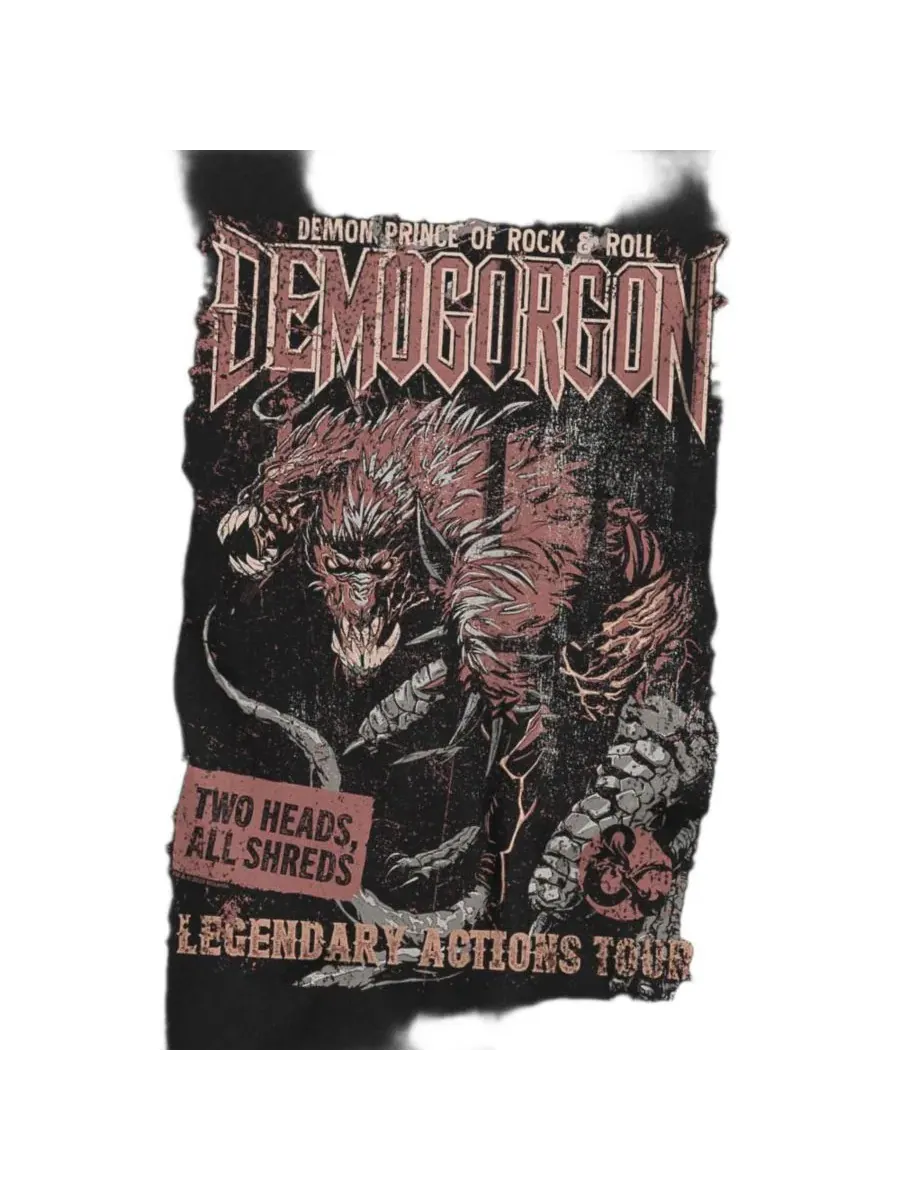 Футболка с принтом Demogorgon Tour D&D — изображение 2 из 3, черный