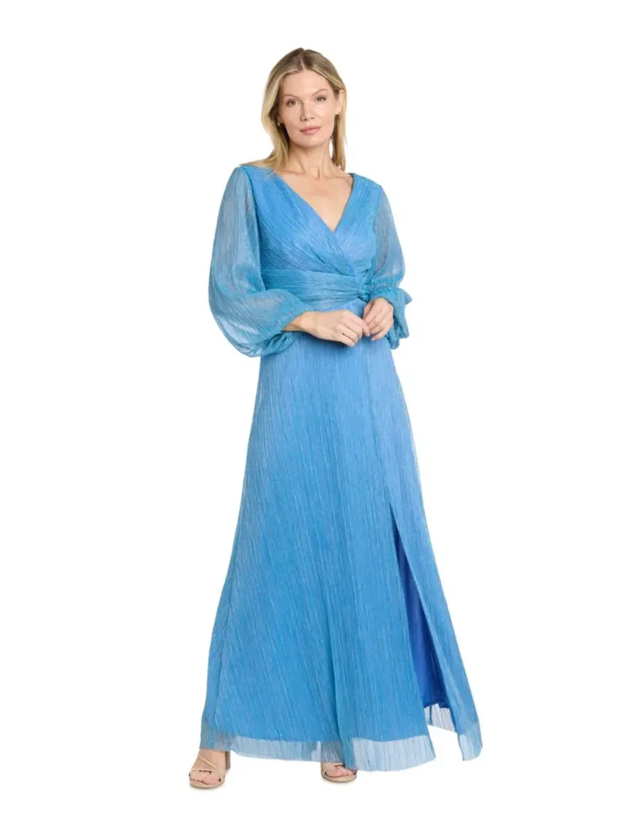 Платье-трапеция с V-образным вырезом и длинным рукавом Petite V-Neck Cascade Dress R & M Richards