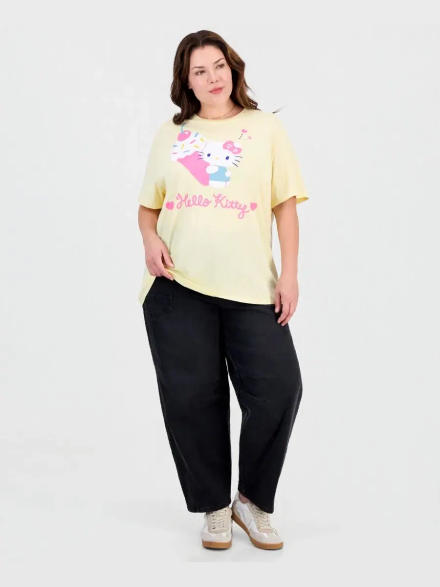 Футболка с коротким рукавом и круглым вырезом Hello Kitty Ice Cream Retro Love Tribe — изображение 2 из 4, желтый