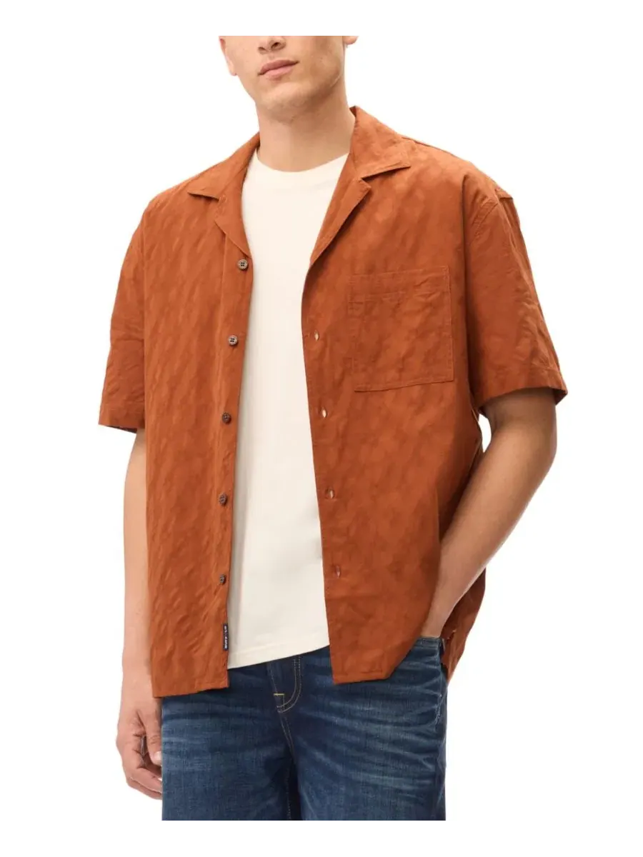 Мужская рубашка с коротким рукавом и текстурным принтом, модель Textured Pattern Short-Sleeves