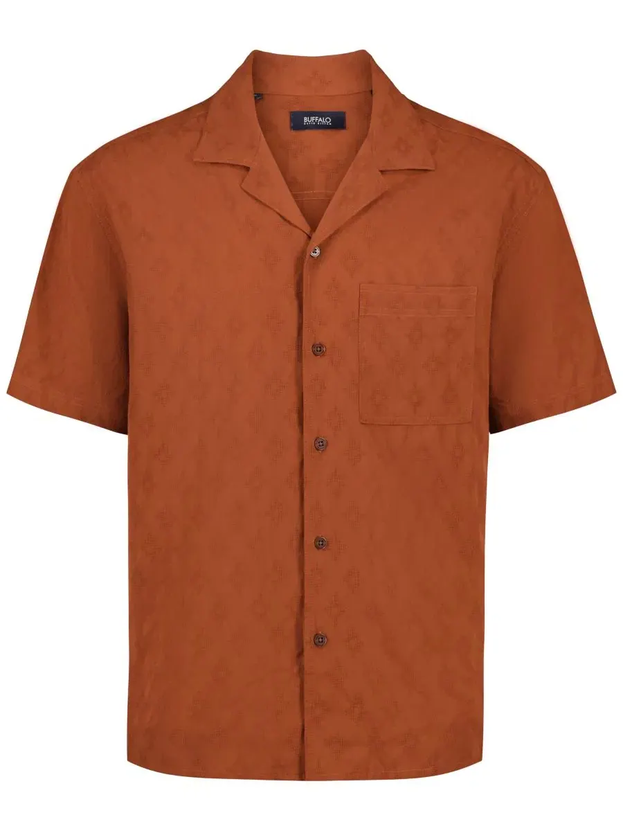 Мужская рубашка с коротким рукавом и текстурным принтом, модель Textured Pattern Short-Sleeves — изображение 6 из 7