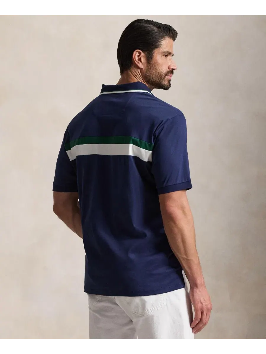 Мужская футболка-поло с коротким рукавом, классический крой, хлопок Polo Ralph Lauren — изображение 4 из 5, темно-синий