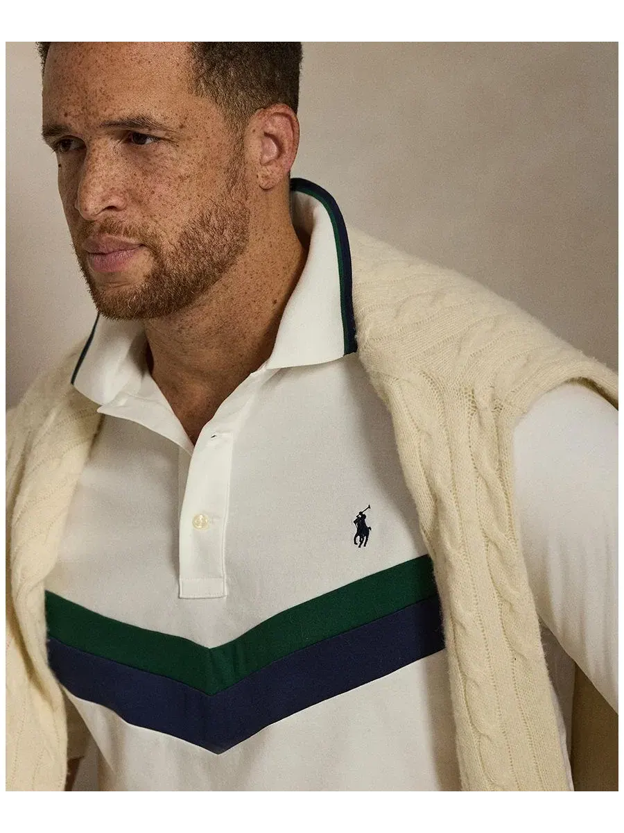 Футболка-поло с коротким рукавом, классический крой Polo Ralph Lauren — изображение 3 из 6, белый