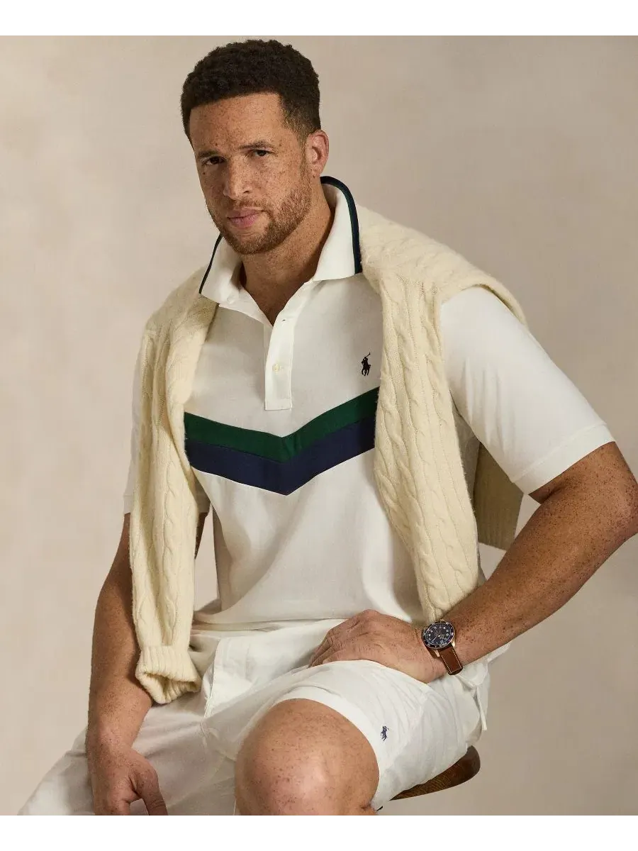 Футболка-поло с коротким рукавом, классический крой Polo Ralph Lauren — изображение 6 из 6, белый