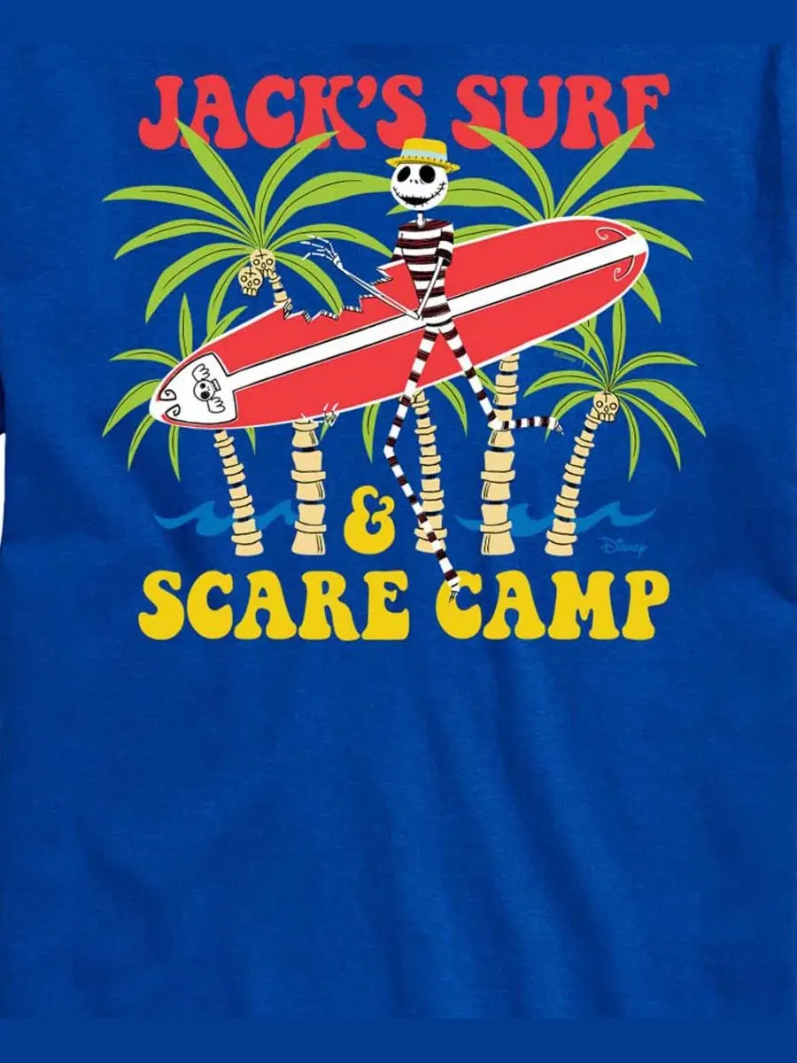 Футболка с принтом The Nightmare Before Christmas Surf Scare Camp AIRWAVES — изображение 3 из 3, синий