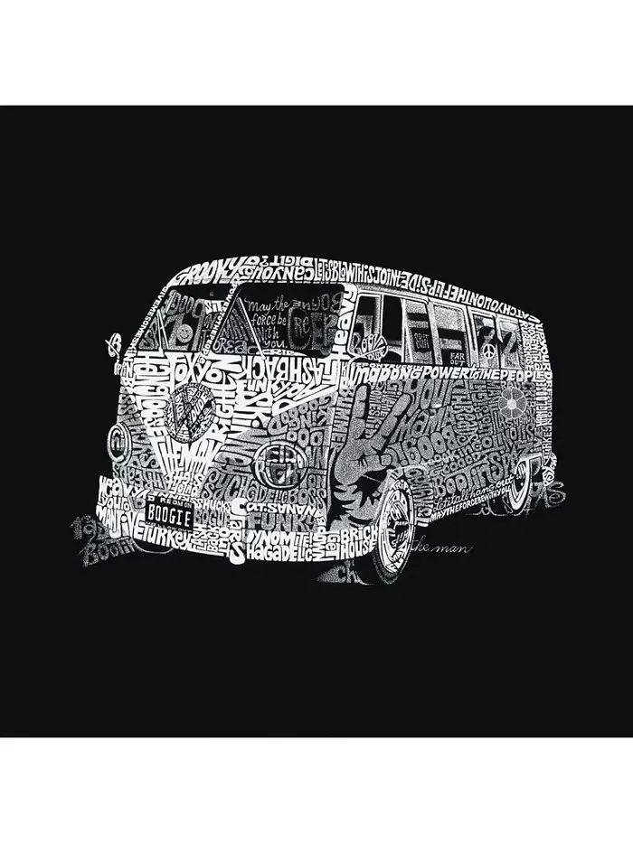 Футболка мужская премиум-класса с надписью Word Art - 70-е LA Pop Art — изображение 2 из 2, черный
