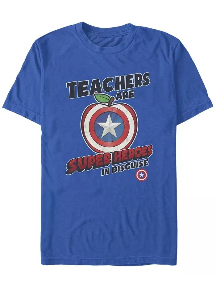 Мужская футболка Super Teacher Captain с коротким рукавом и круглым вырезом Fifth Sun — изображение 1 из 1, королевский
