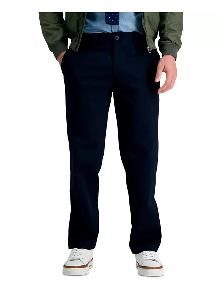 Мужские прямые брюки Life Khaki Comfort Haggar — изображение 1 из 7, темный темно-синий