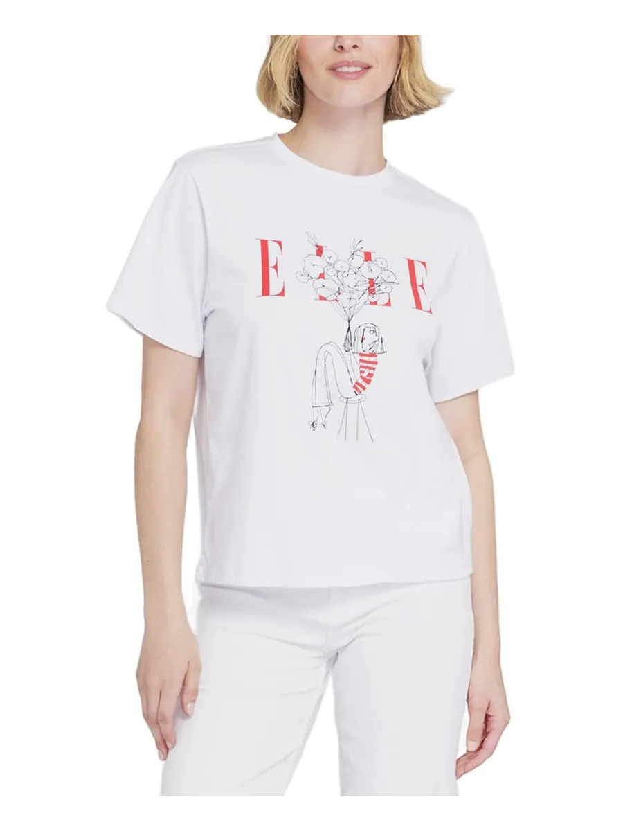 Женская футболка с цветочным принтом ELLE Collection — мульти