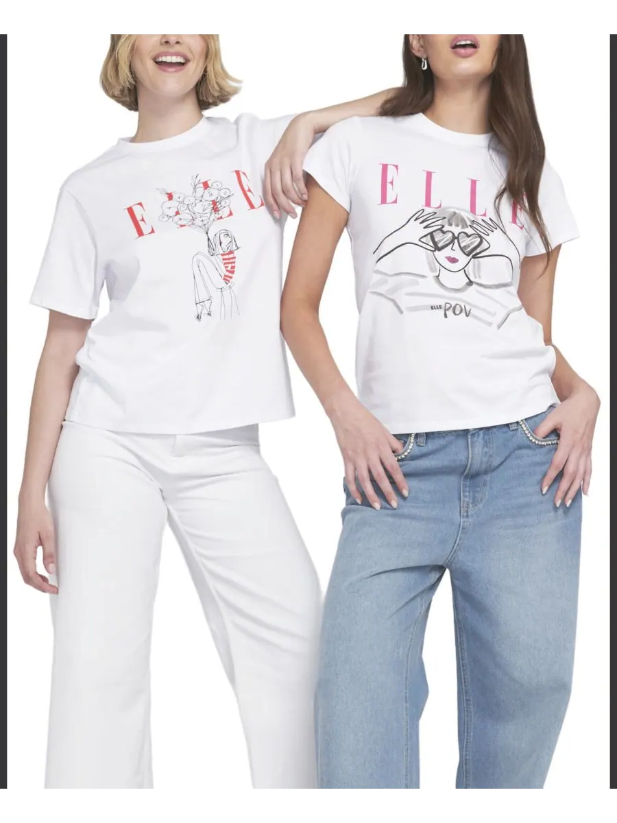 Женская футболка с цветочным принтом ELLE Collection — изображение 2 из 3, нет цвета