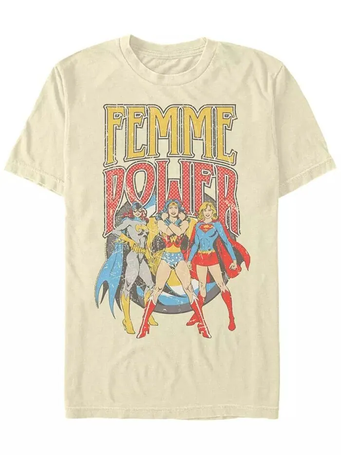 Мужская футболка DC с короткими рукавами «Лига справедливости Femme Power» Fifth Sun — изображение 1 из 1