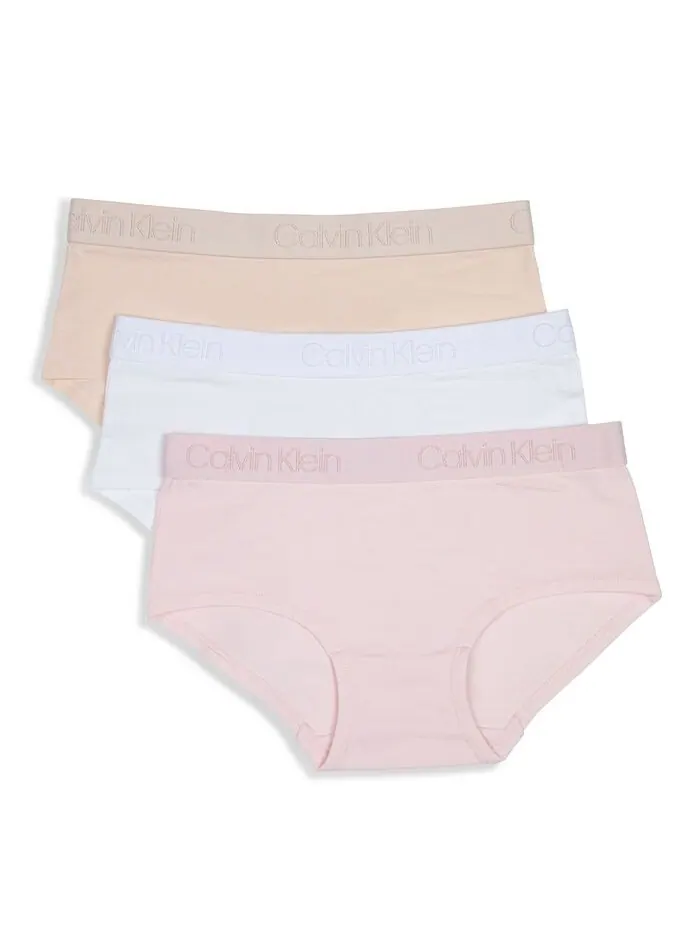 Хипстерские трусы с логотипом Big Girls, набор из 3 шт. Calvin Klein — изображение 1 из 3, розовый