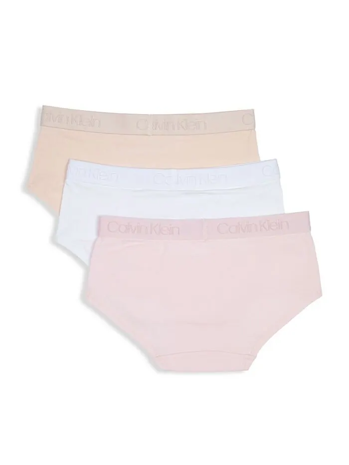 Хипстерские трусы с логотипом Big Girls, набор из 3 шт. Calvin Klein — изображение 2 из 3, розовый