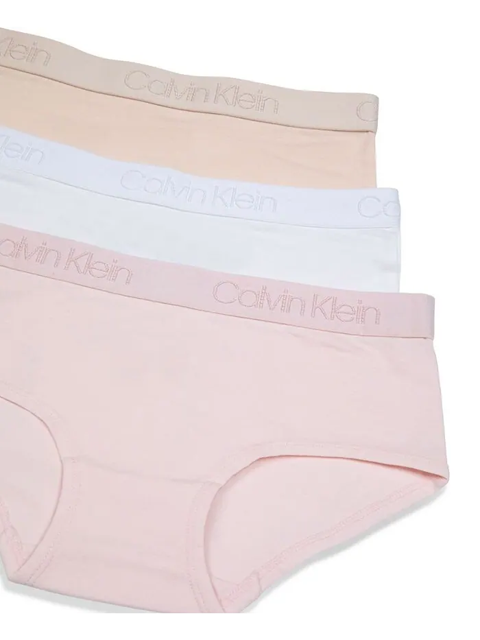 Хипстерские трусы с логотипом Big Girls, набор из 3 шт. Calvin Klein — изображение 3 из 3, розовый