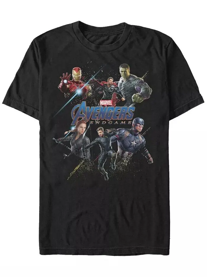Мужская футболка Marvel Avengers Endgame Splatter Group, с коротким рукавом Fifth Sun — изображение 1 из 1, черный