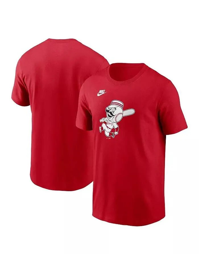 Мужская футболка с логотипом команды Cincinnati s Cooperstown Collection Nike — изображение 1 из 3, красный