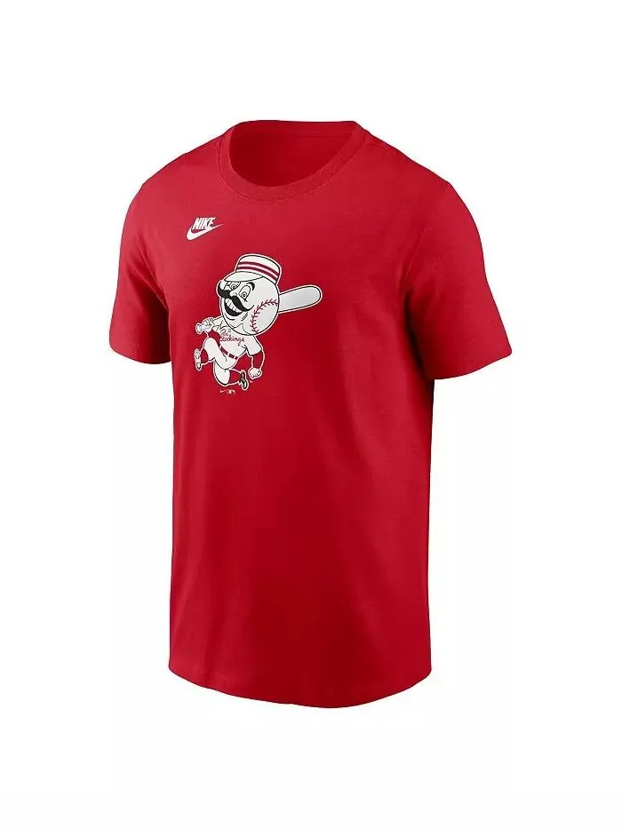 Мужская футболка с логотипом команды Cincinnati s Cooperstown Collection Nike — изображение 3 из 3, красный